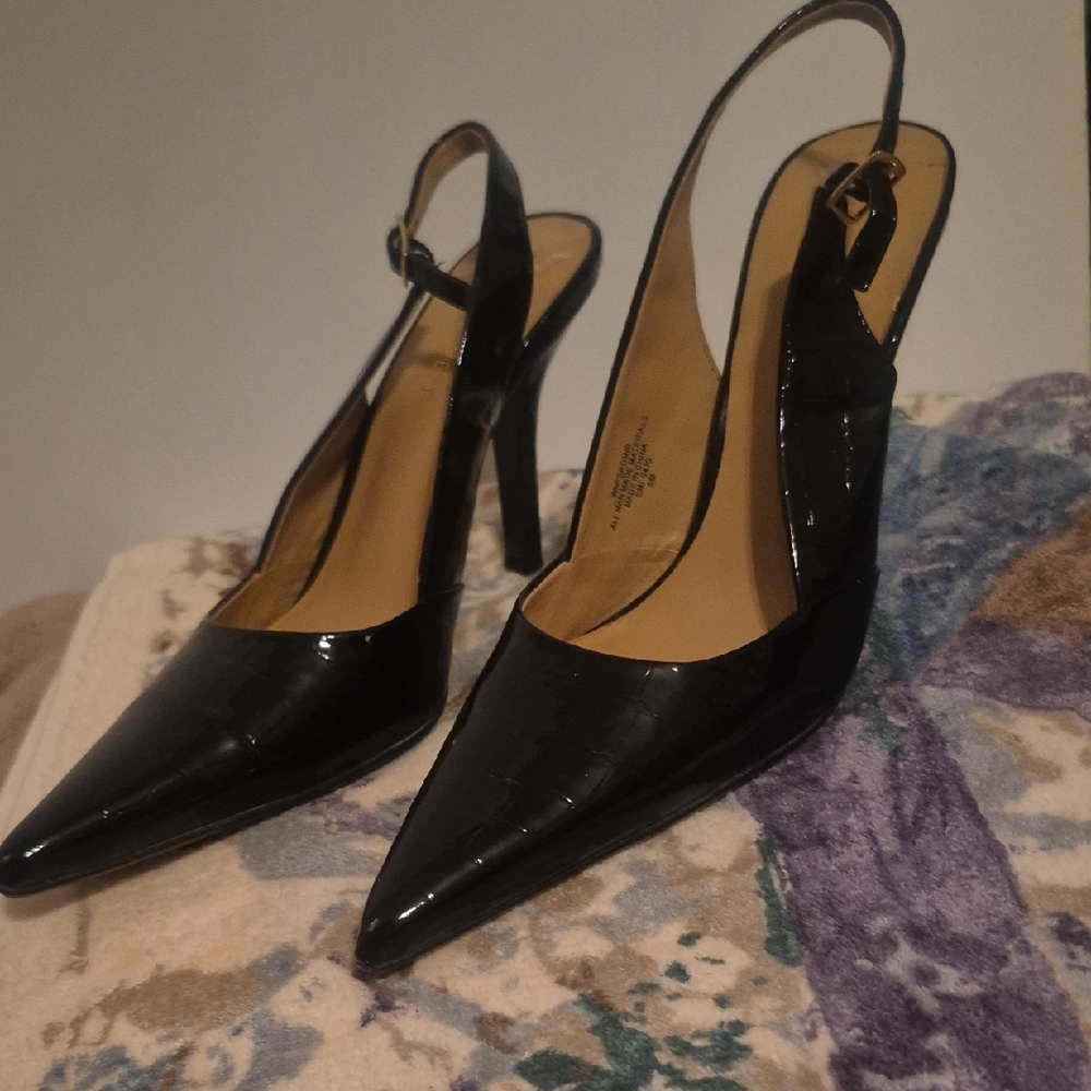 Nine West Black Patent Leather Stiletto Heels